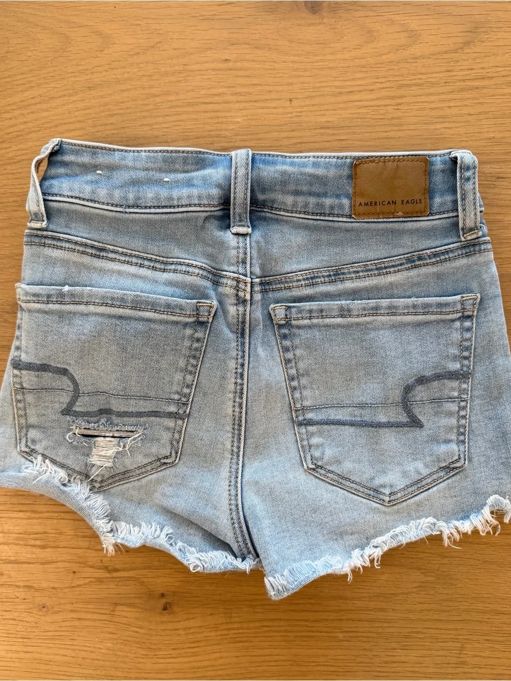 American Eagle Outfitters Light Blue Distressed Denim Cutoff Shorts